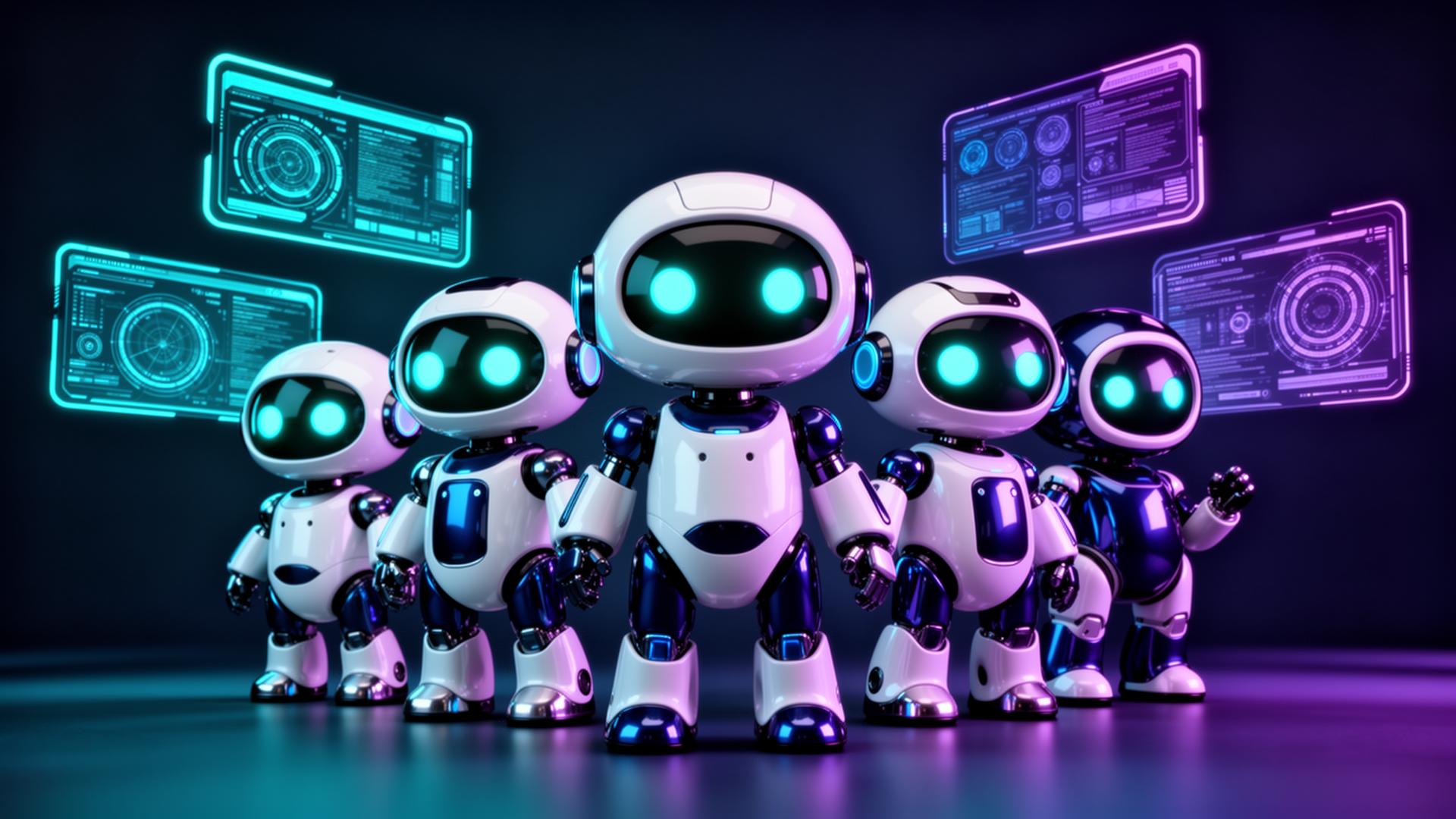 Friendly squad of AI agent robots